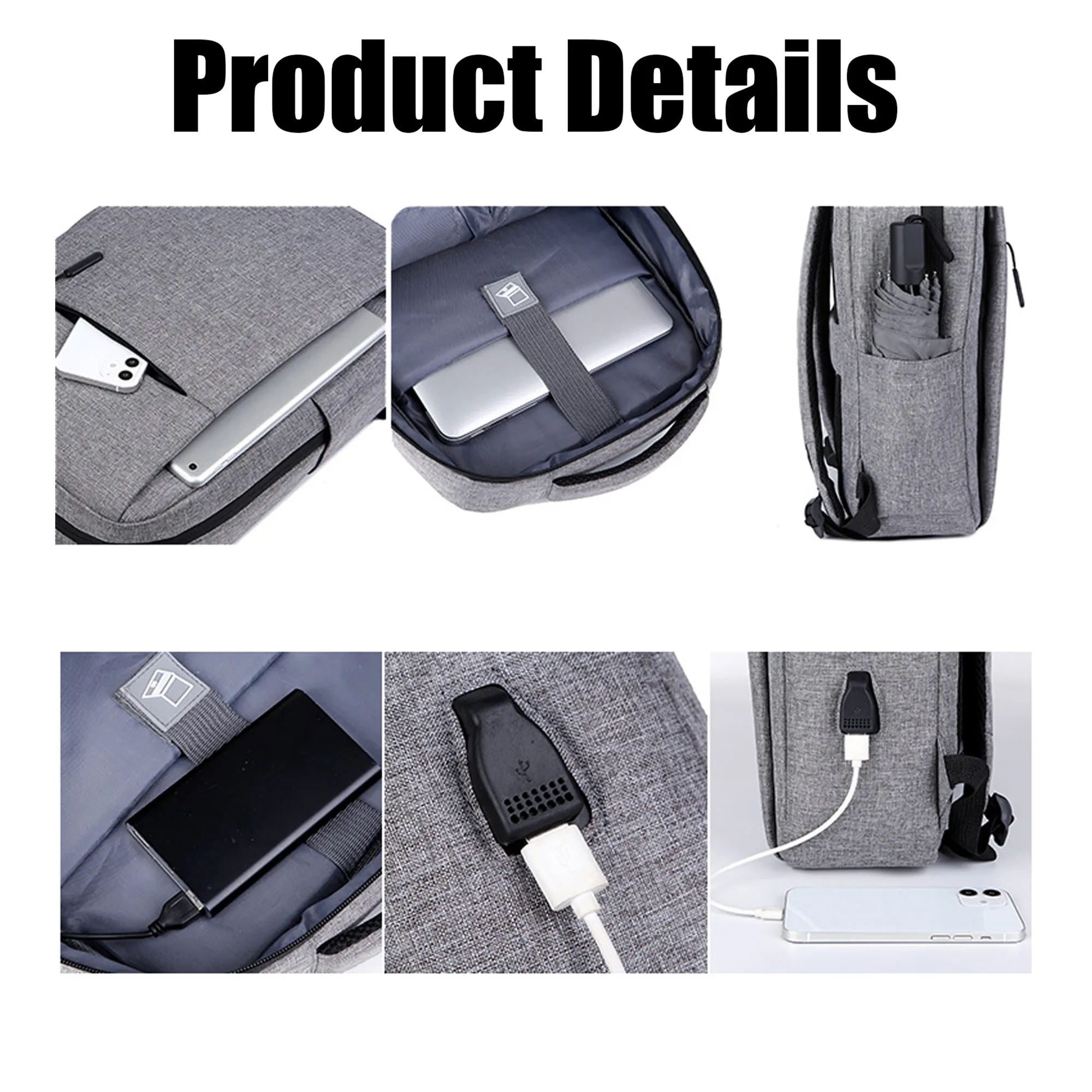Business Laptop Backpack With USB Charging Port 5