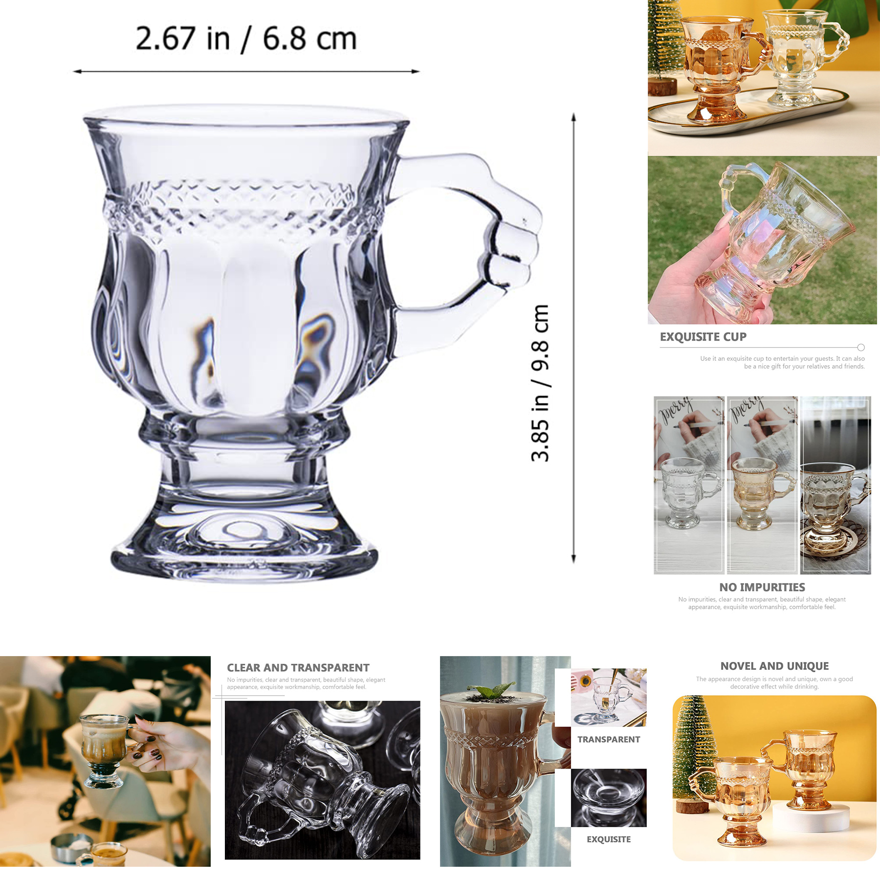 Vintage Glass Coffee Mugs 2
