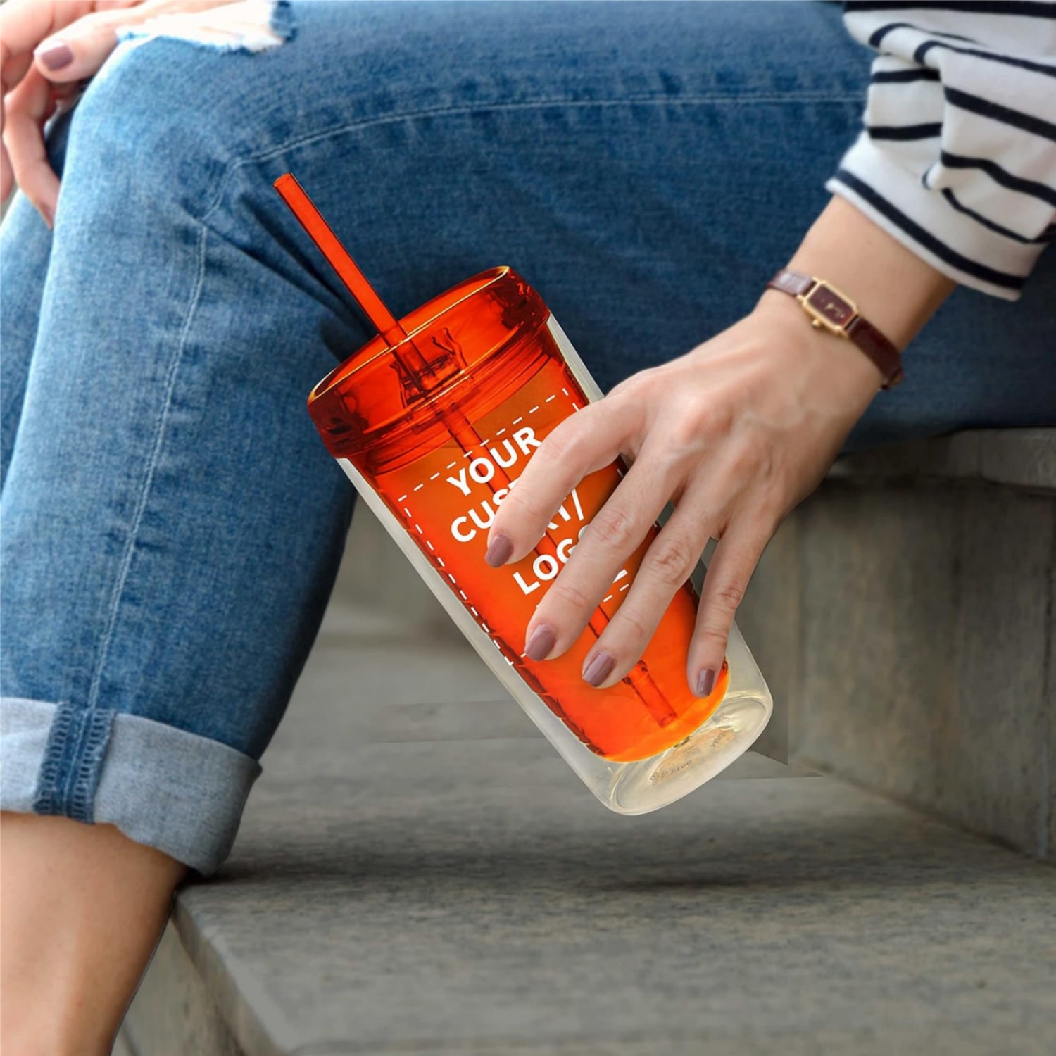 16 oz. Double Wall Acrylic Tumblers With Straw 3