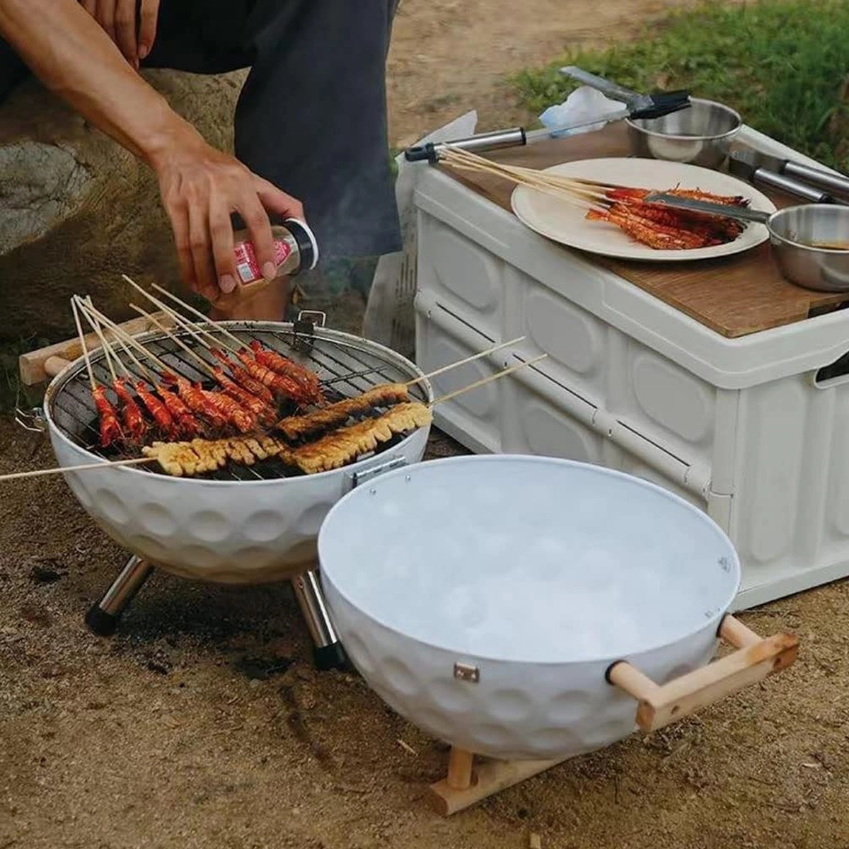 Portable Golf Shape Bbq Grill 4