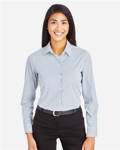 Women's CrownLux Performance® Micro Windowpane Woven Dress Shirt - DG540W 8