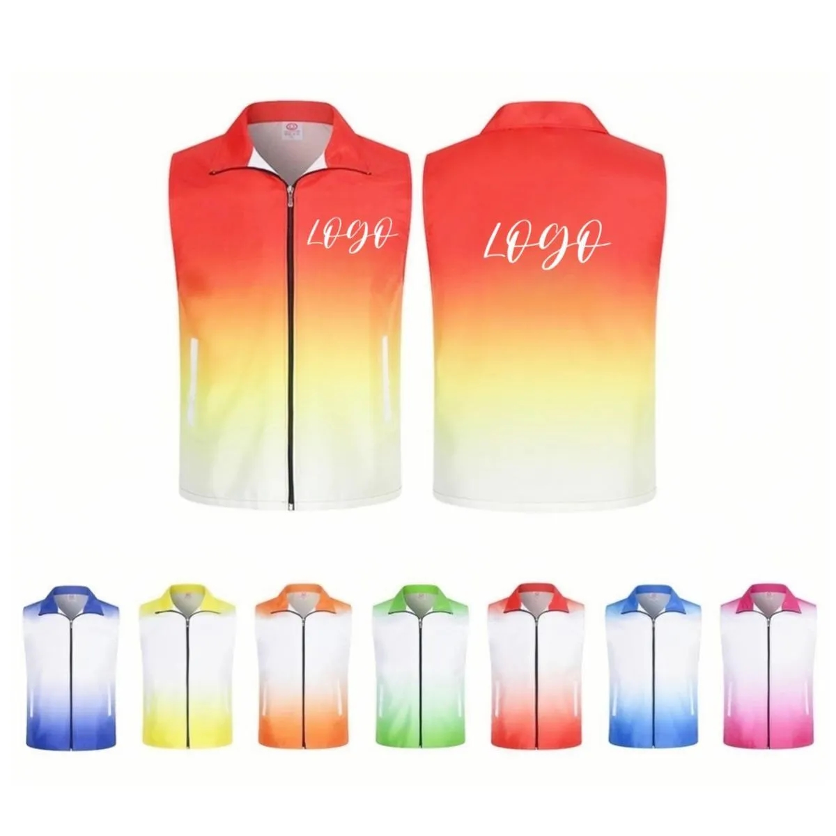 Spot Gradient Windbreaker Vest Jacket---1 color 2 sides  2 l