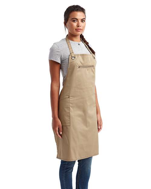 Barley Contrast Stitch Recycled Bib Apron - RP121 11