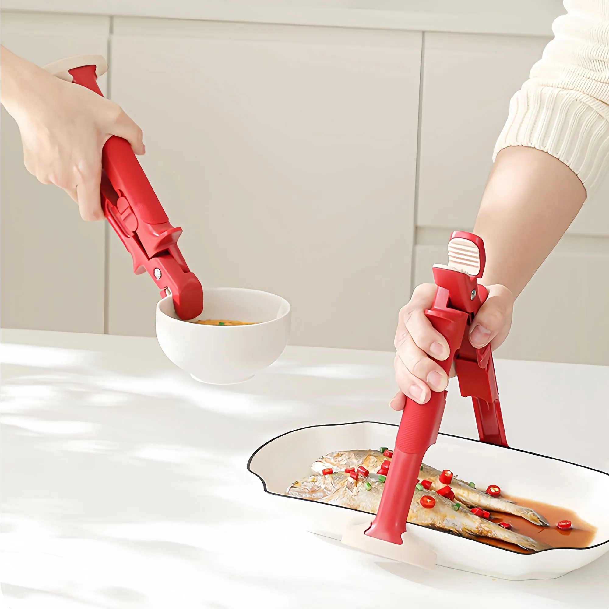 2 In 1 Kitchen Anti Scald Clip Non Slip Bowl Plate Gripper 4