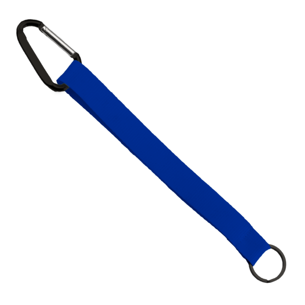 3/4" Sewn Polyester Keychain with Metal Split-Ring and Carabiner 211