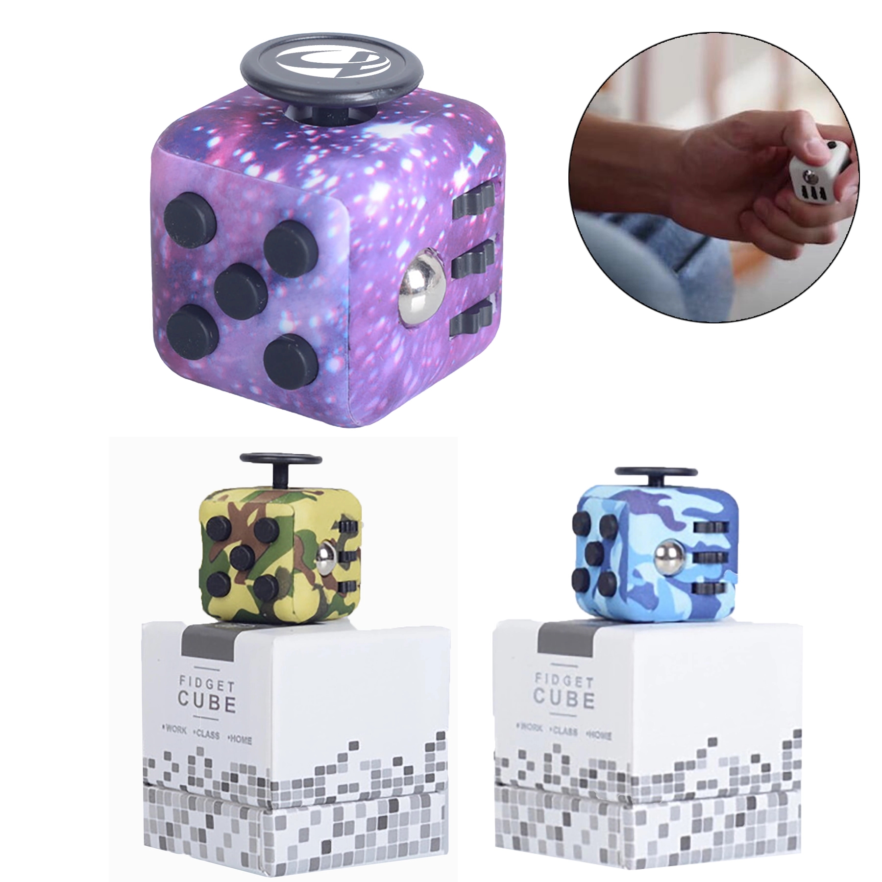 Fidget Cube Toy Stress and Anxiety Relief Objects 6 Side 1