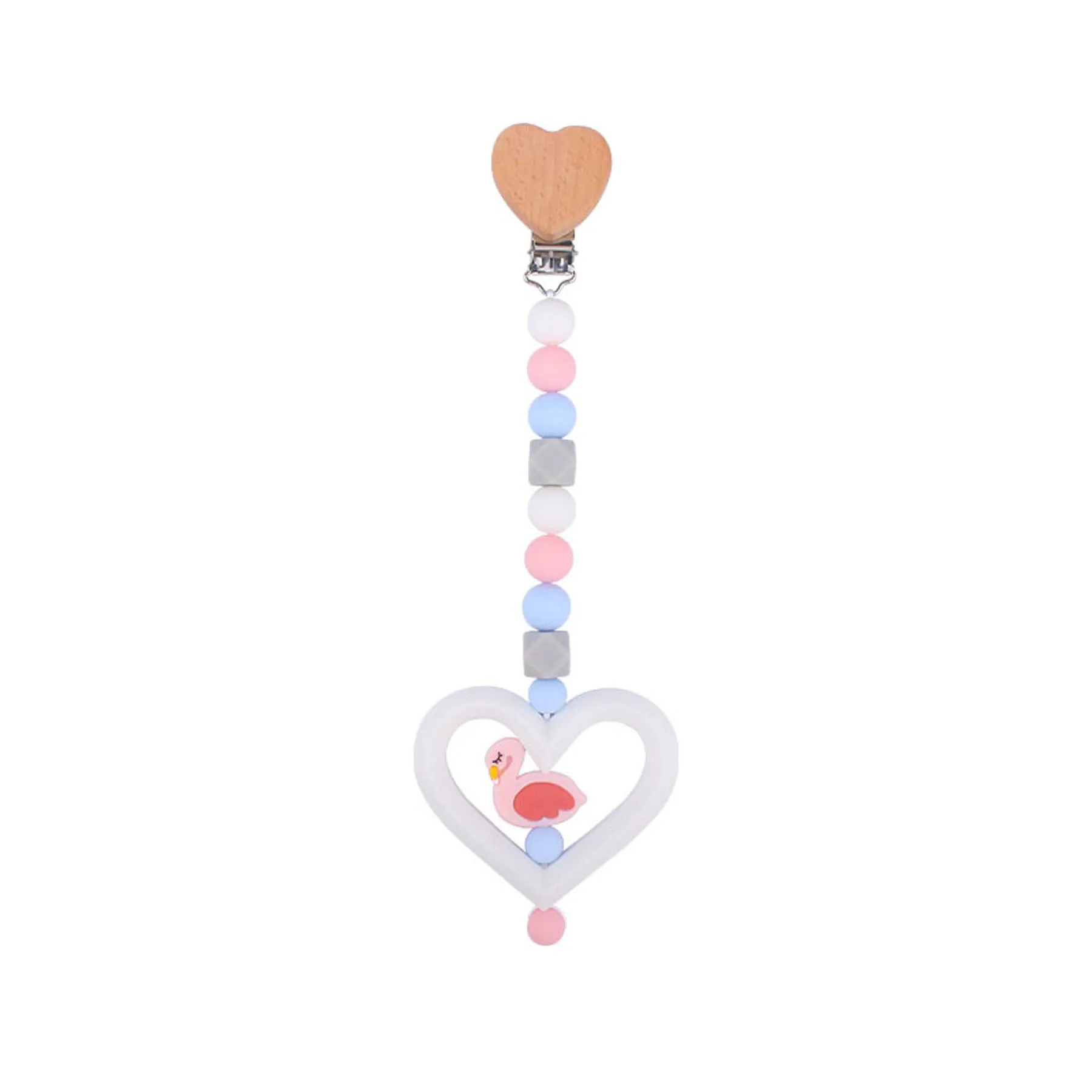 Heart Silicone Animal Pacifier Chain 2