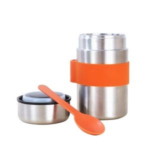 400ml Double Wall Insulation Stainless Steel Food Mug With Spoon 11