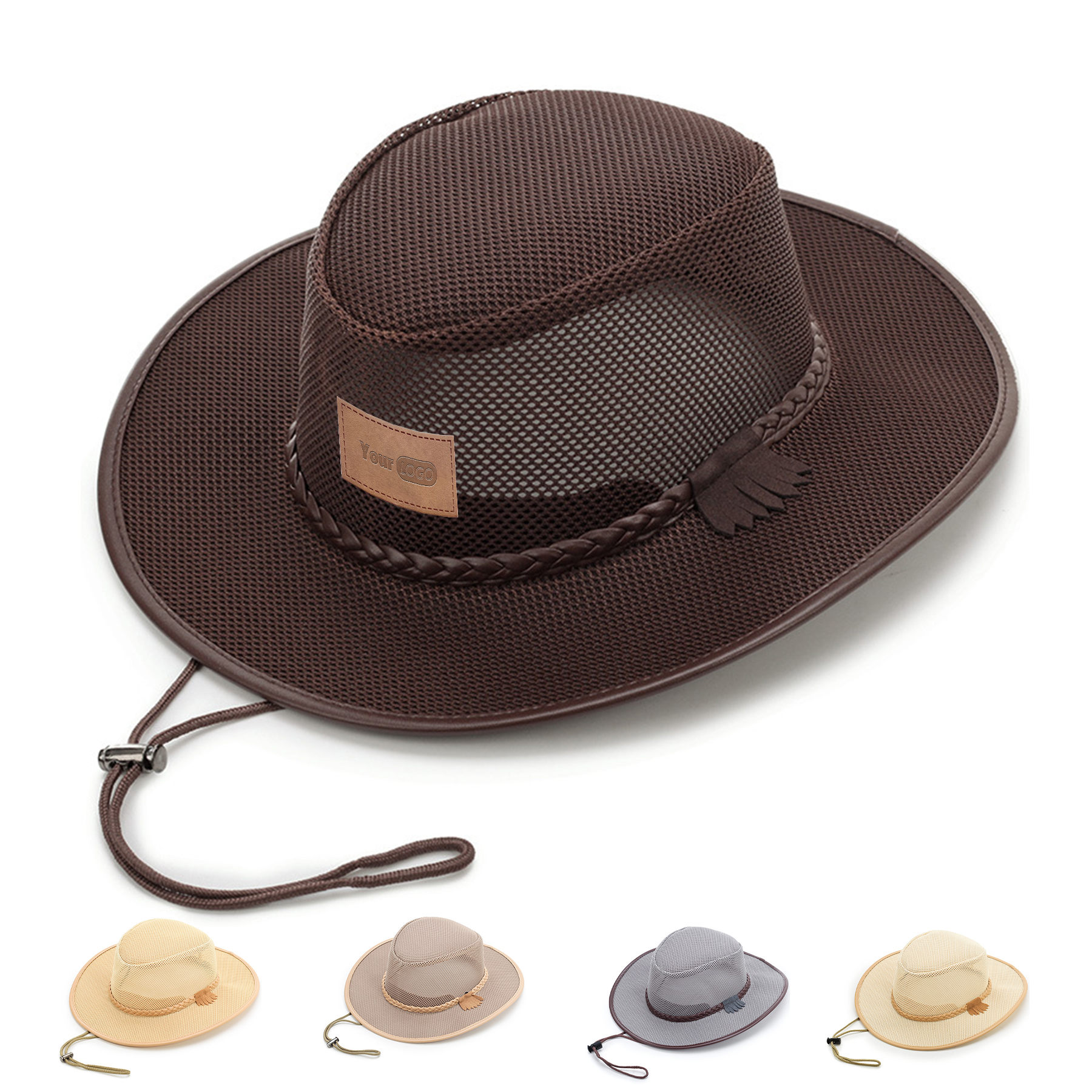Polyester Breathable denim along sunscreen men's hat 1