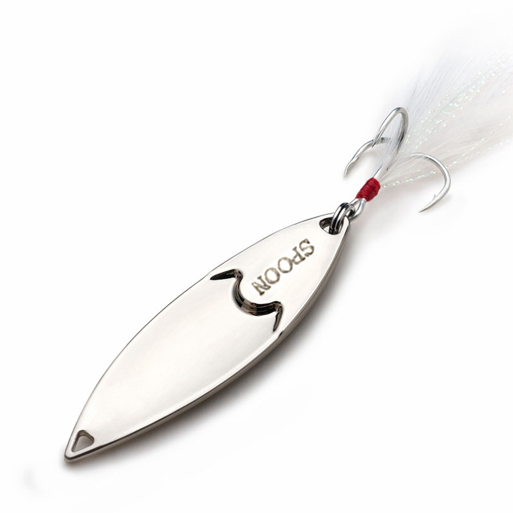 15 Gram Spoon Fishing Lure with Feather Treble Hooks 1