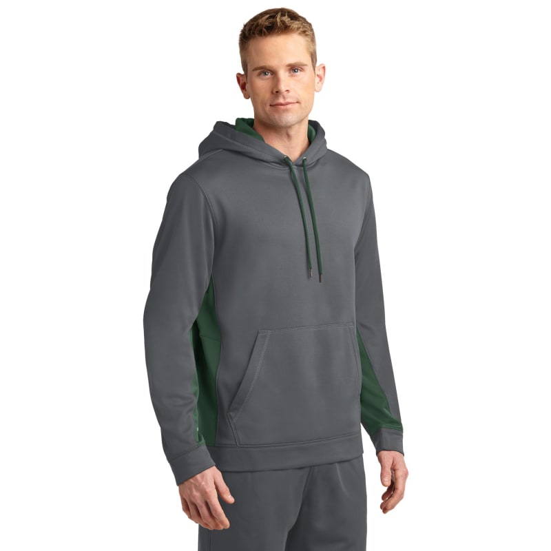 Sport-Tek Sport-Wick Fleece Colorblock Hooded Pullover. 54
