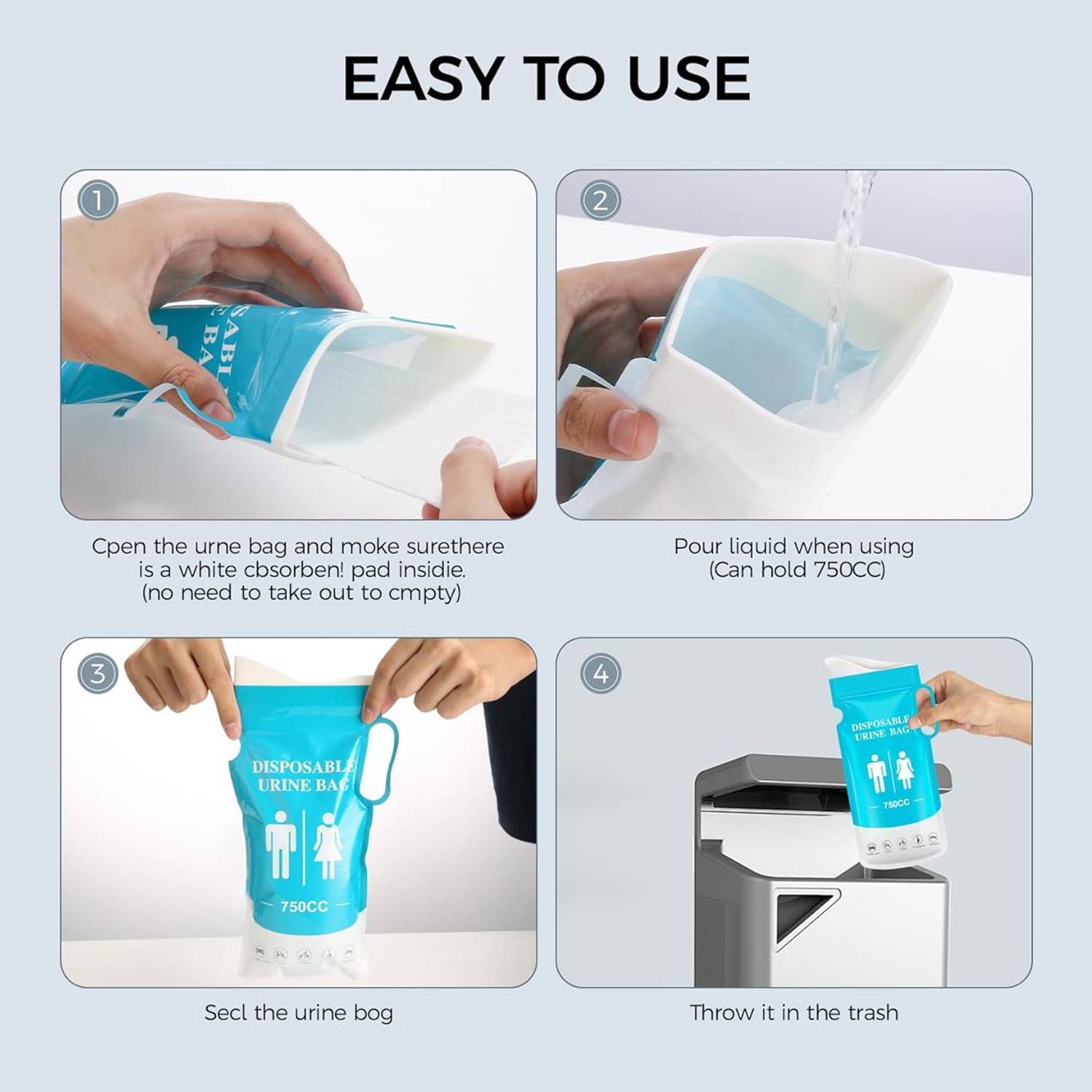 25oz Disposable Urine Vomit Bags 8