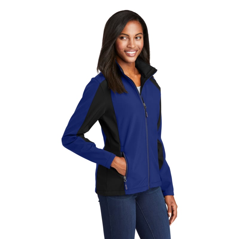Sport-Tek Women's Colorblock Soft Shell Jacket. 8