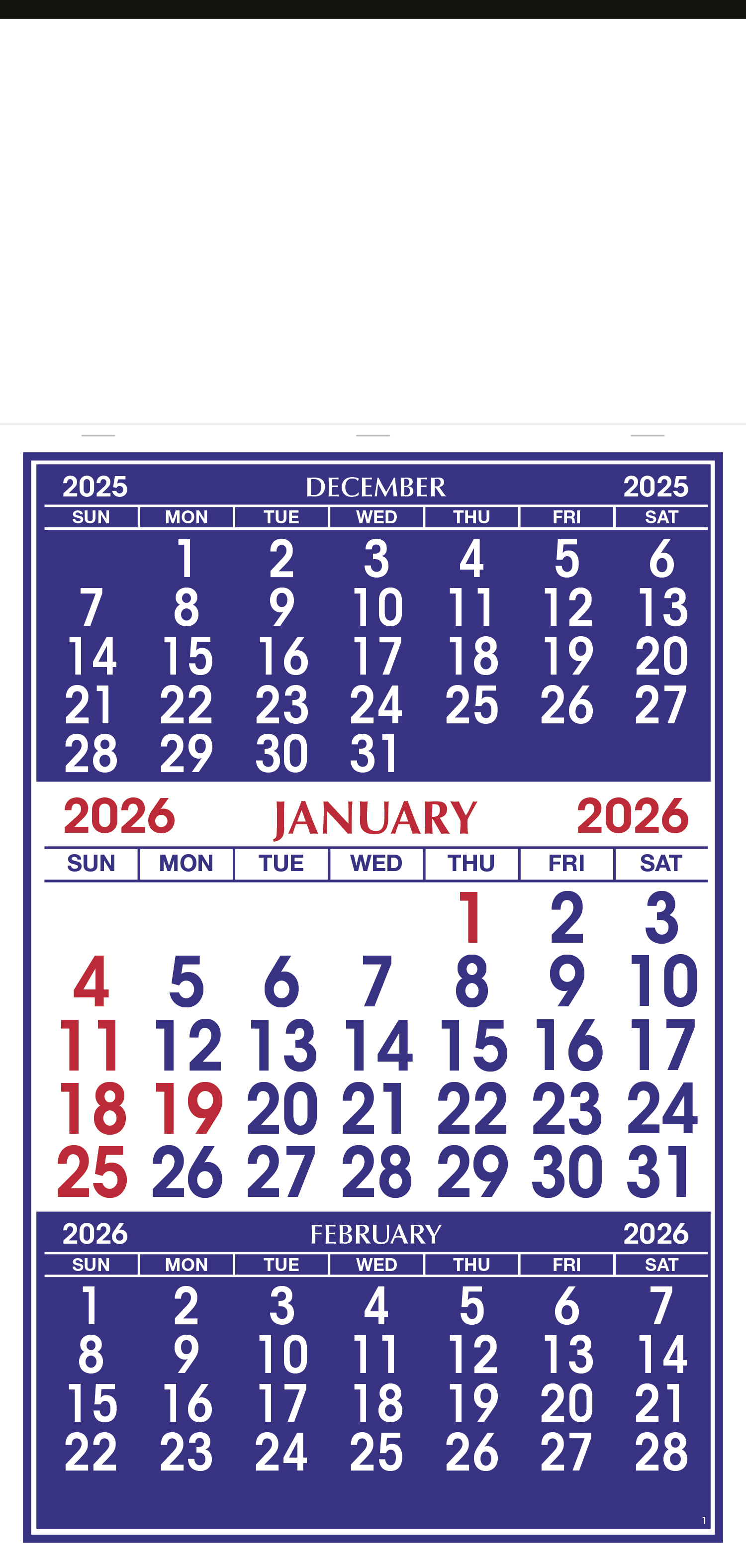 Skinner & Kennedy™ 3-Month Display Apron Calendar