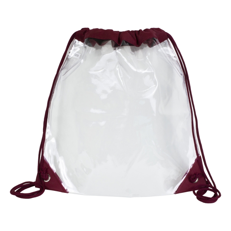 "Harris" Clear Vinyl Stadium Compliant Cinch Pack Backpack 12