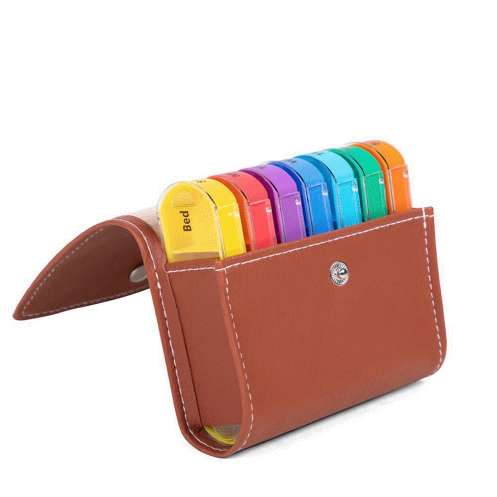 Leather Weekly Pill Organizer 3