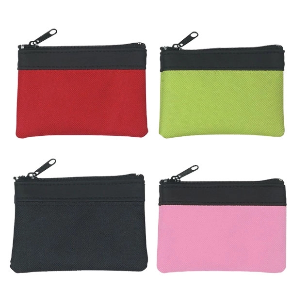 Imprinted Polyester Zippered Coin Pouches 2