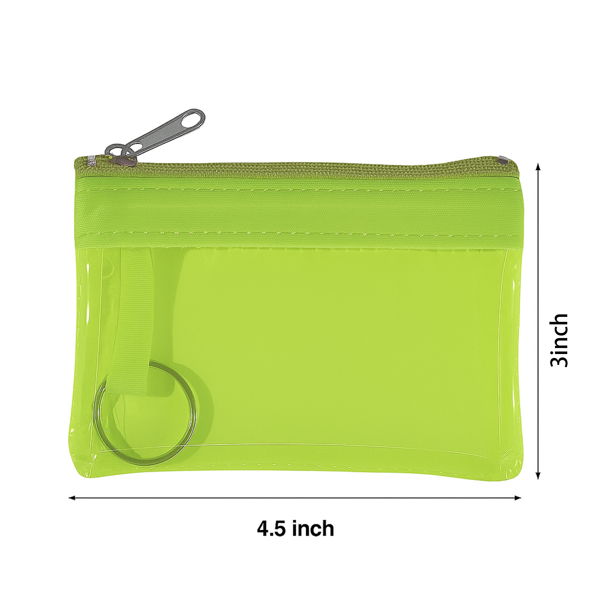 PVC Zippered Coin Pouch With Key Ring 2