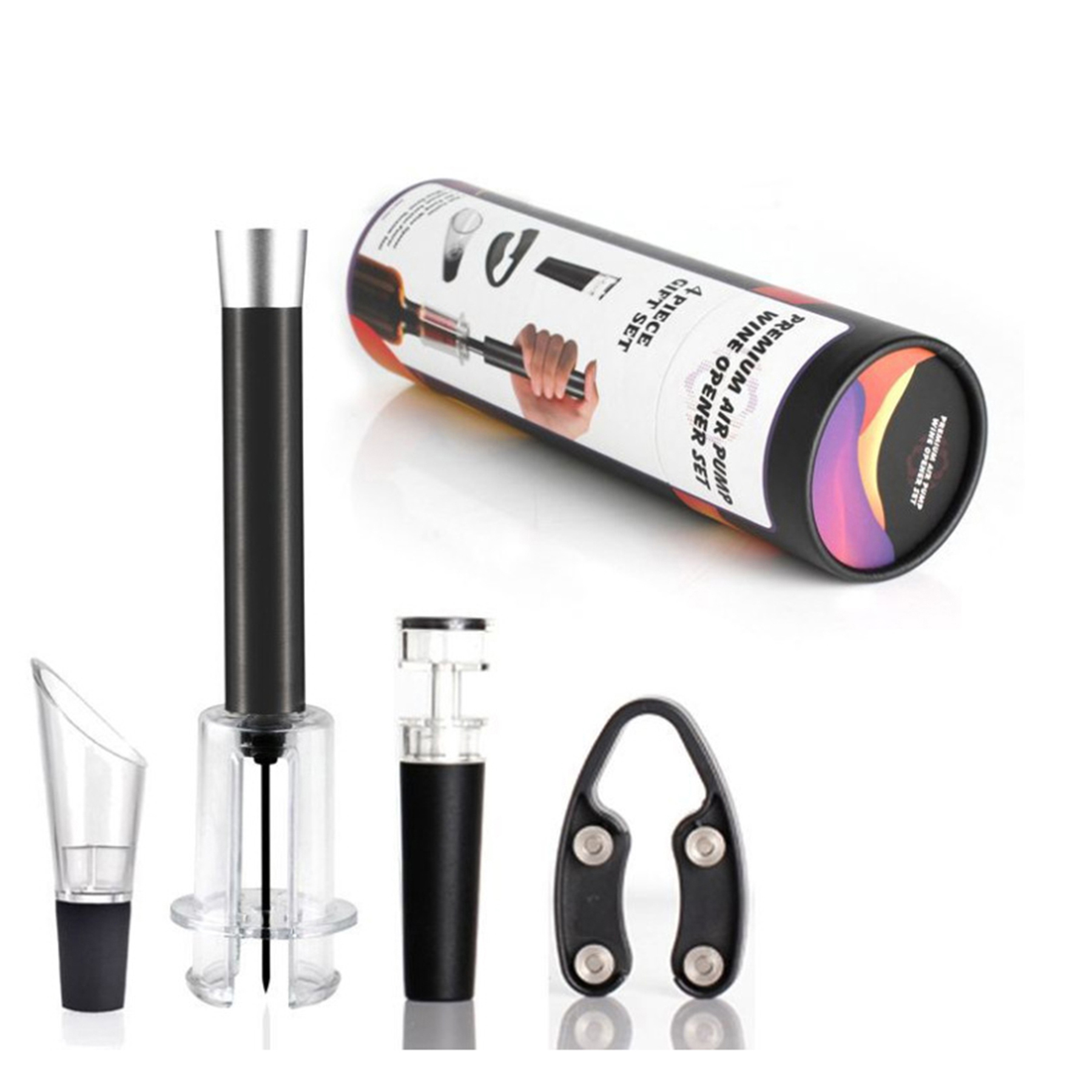 4 In 1 Gift Air Pressure Pump Wine Corkscrew Bottle Opener 2