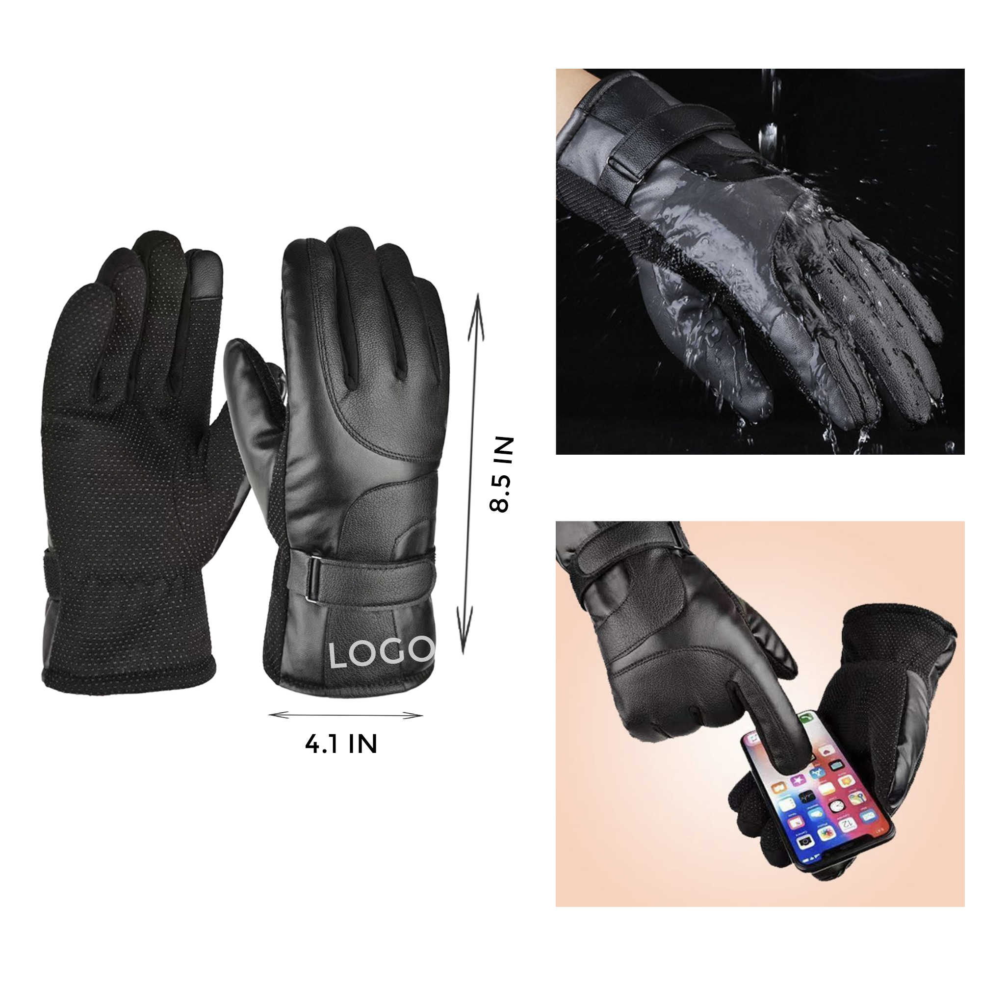 MOQ 10 PCS Comfortable Leather Motorcycle Gloves 2