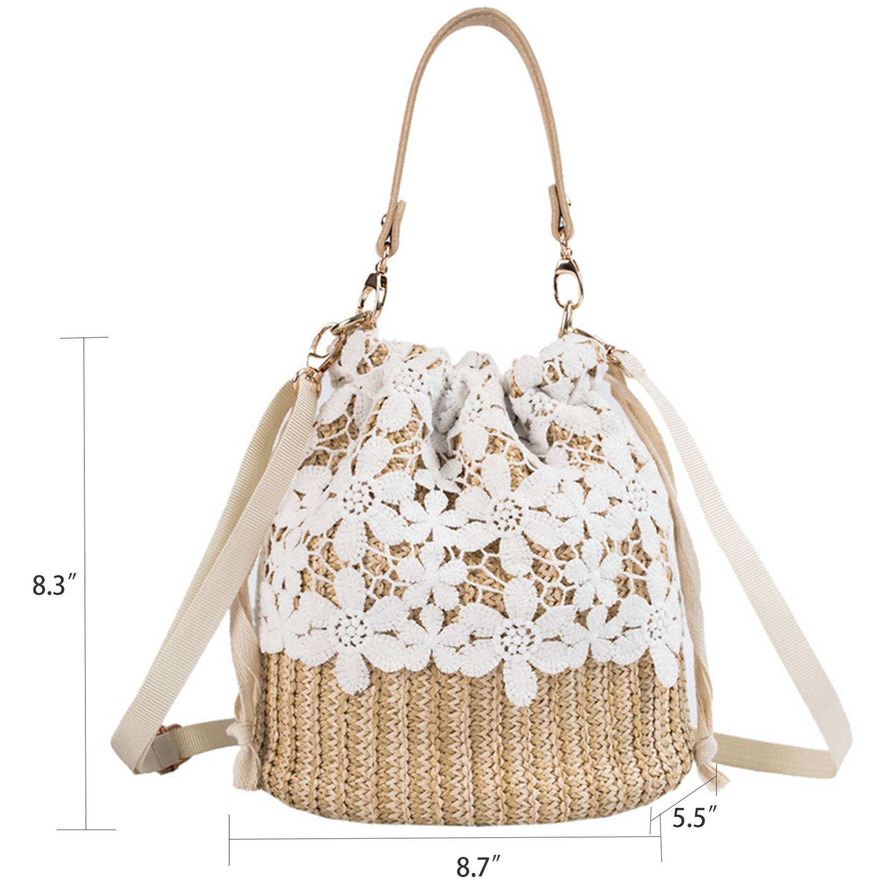 Jute Big Capacity Travel Tote Purse Woven Straw Hobo Bag, custom tote bag with logo imprint 4