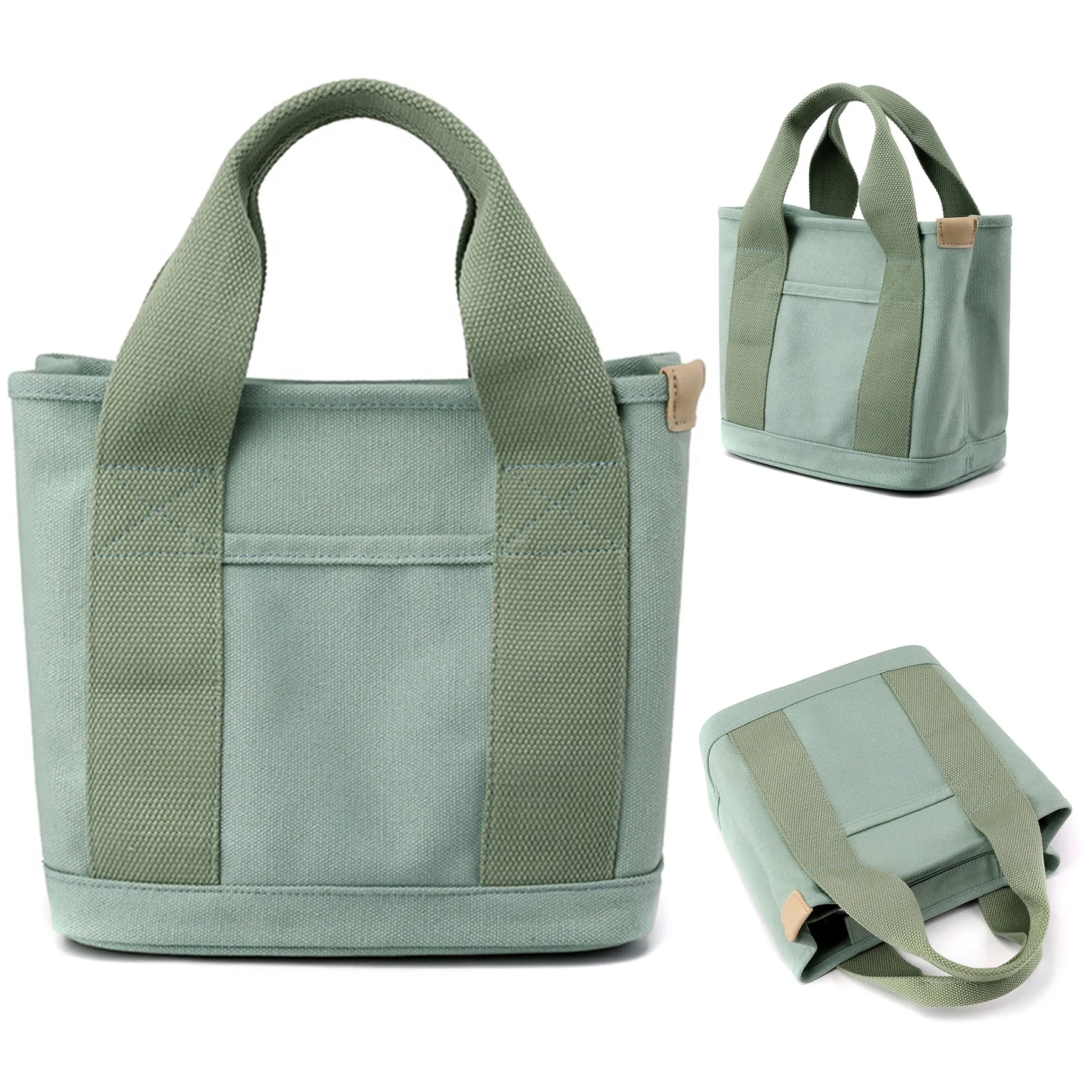 Canvas Small Tote Bag with Zipper 2