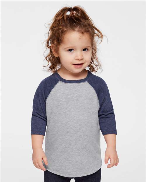Toddler Baseball Fine Jersey Three-Quarter Sleeve Tee - 3330 59