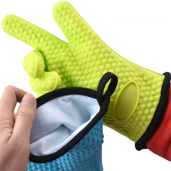Silicone Oven Mitts Baking Barbecue Gloves 2
