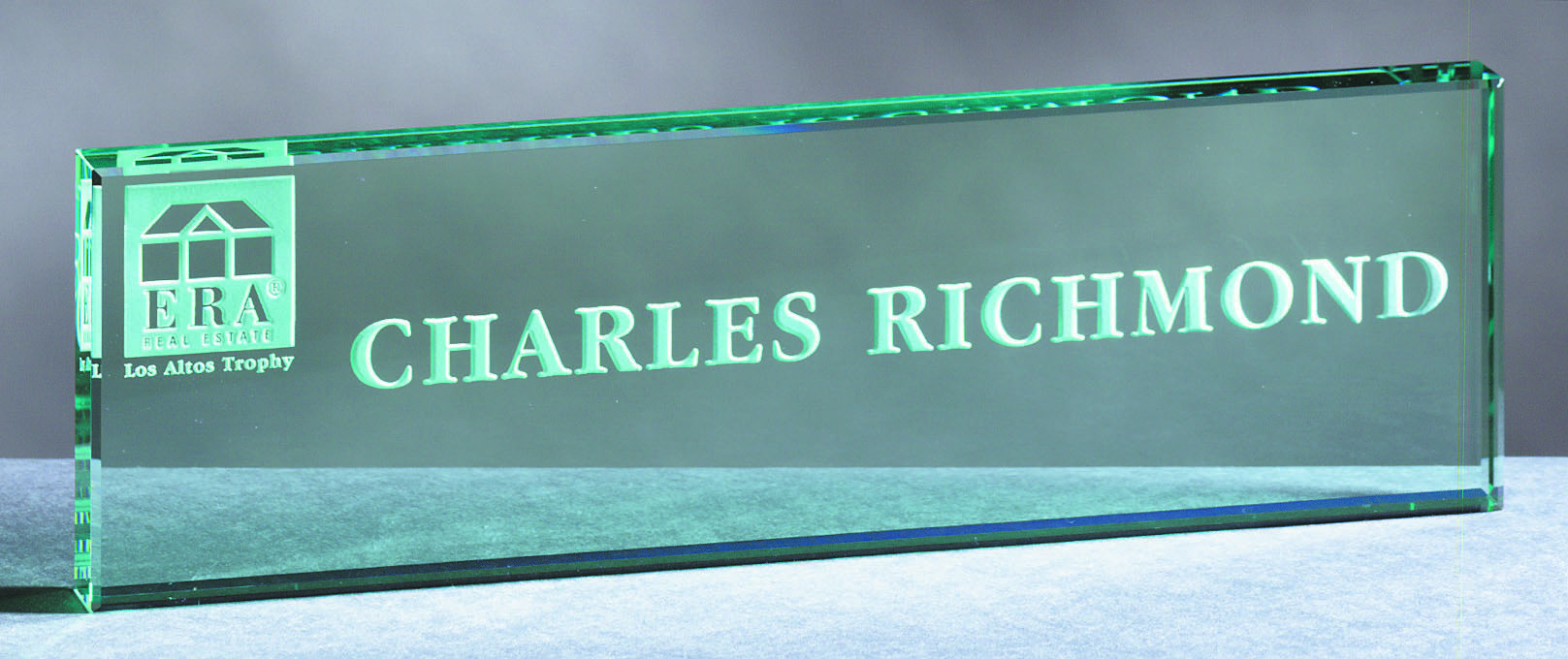 Jade Glass Nameplate (8"x3") 2
