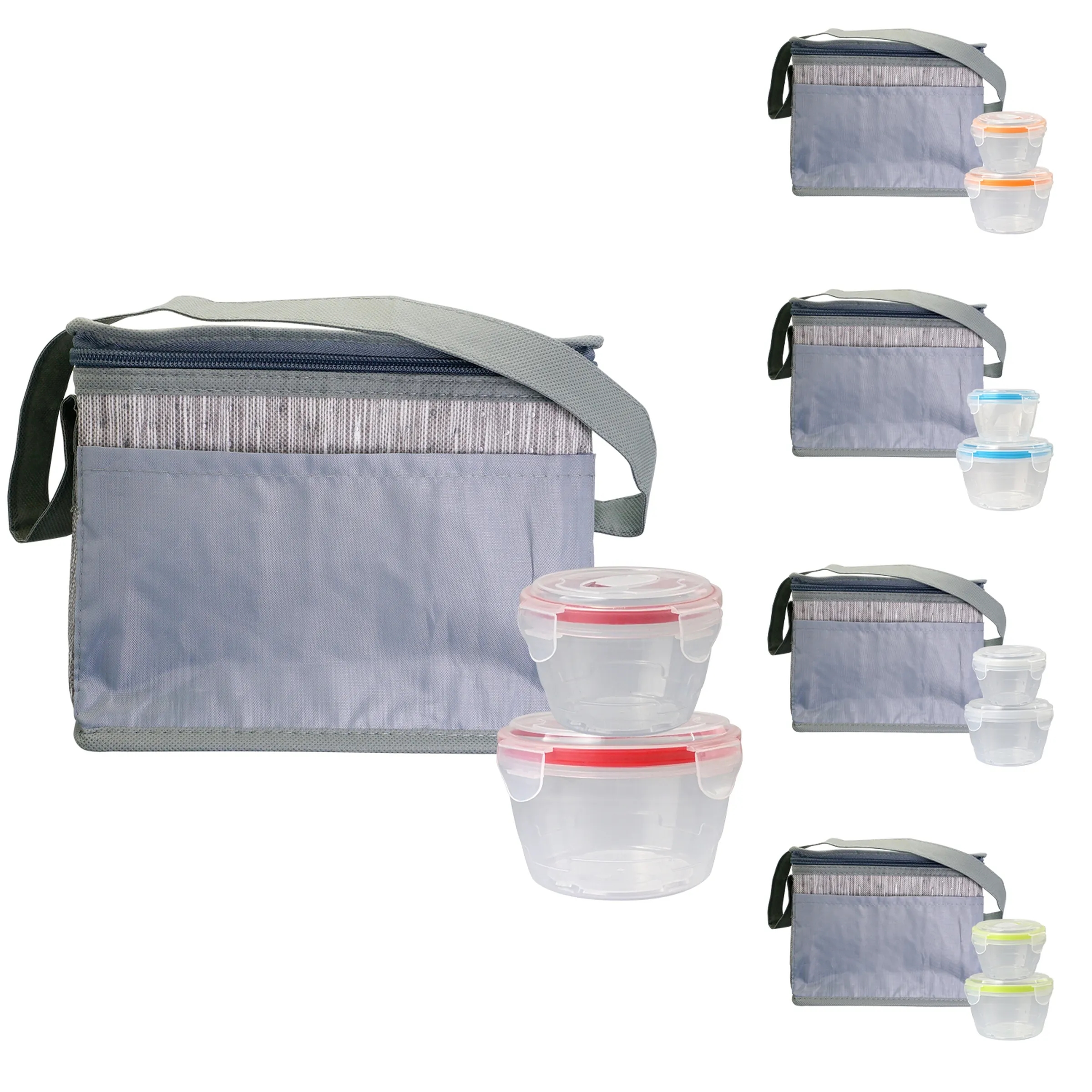 Nested Gray Graph Lunch Set 7