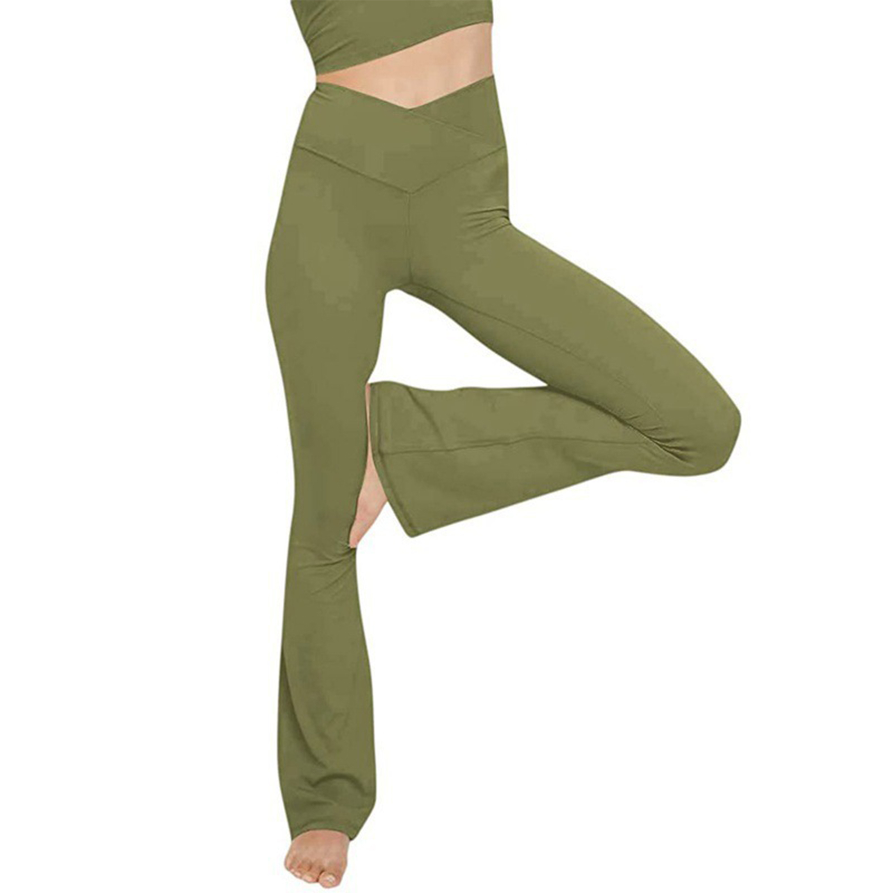 High Waisted Flare Leggings Yoga Pants 24