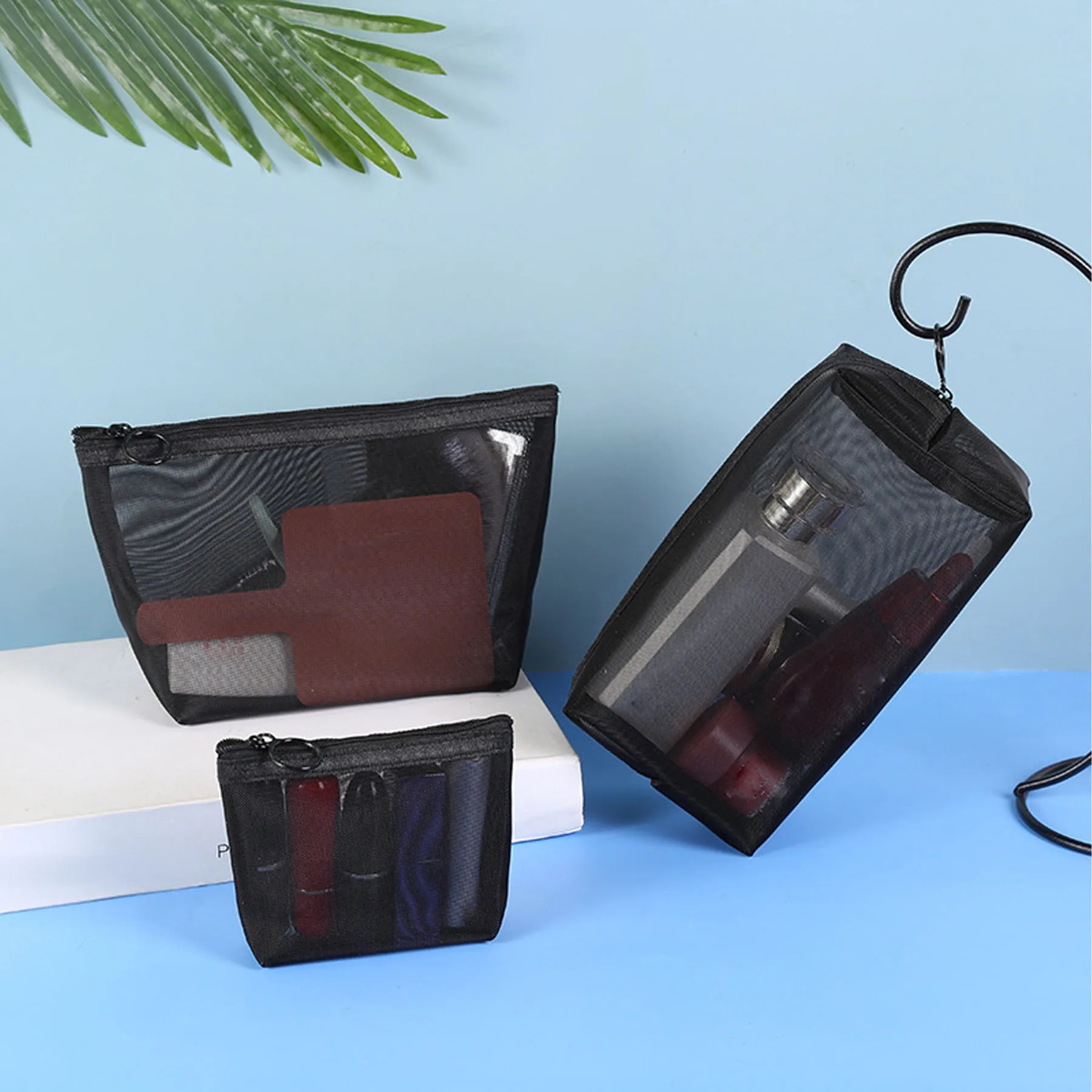 3 Pcs Nylon Mesh Cosmetic Bag 4