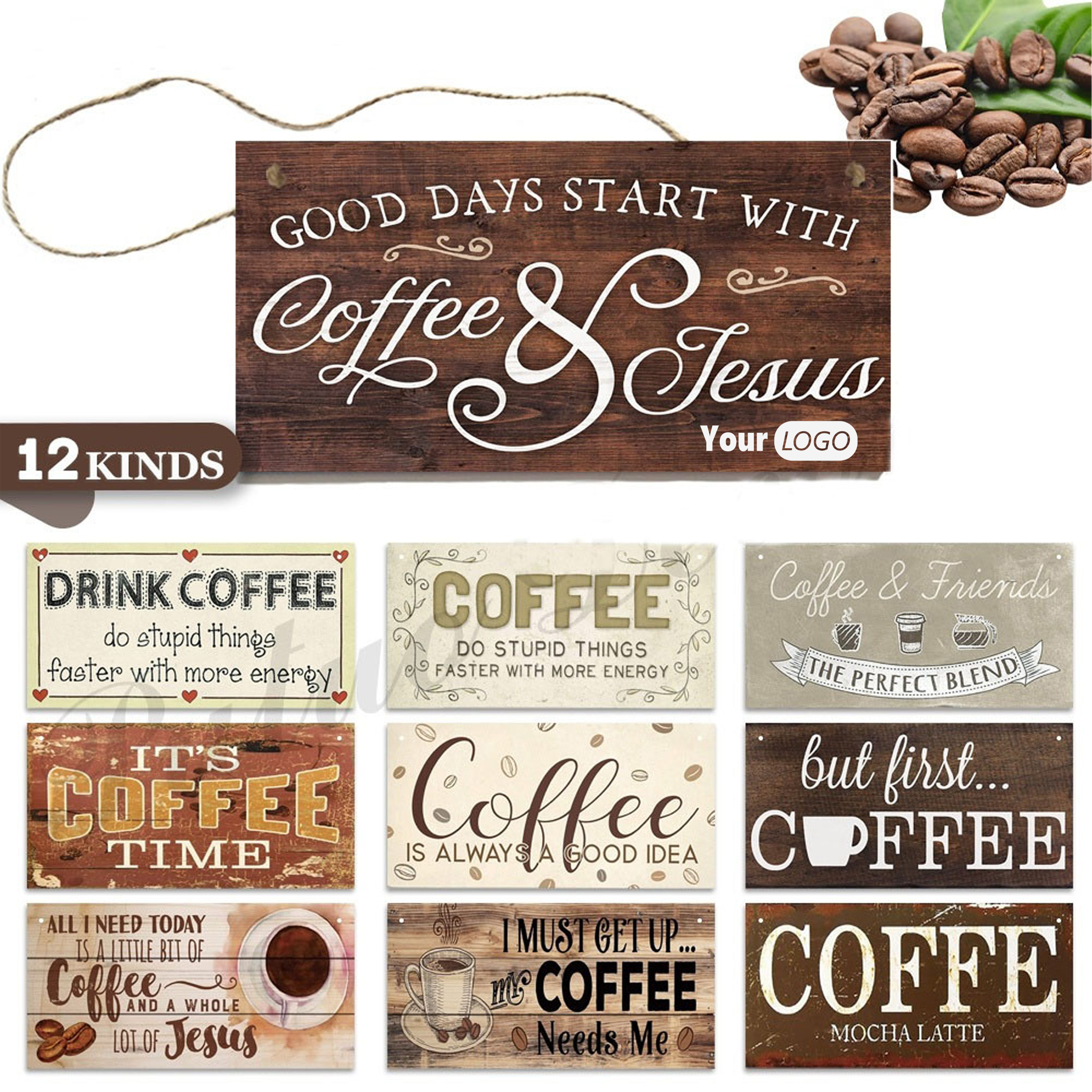 Wood Handcrafted Coffee Listing ?C Perfect For Kitchen Decor 2