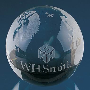 4-3/4" Jumbo Crystal Globe Paperweight 1