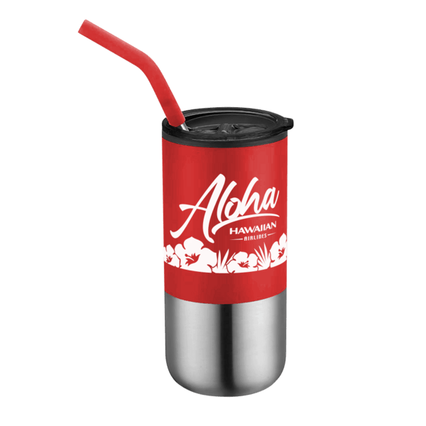 Destin 16oz Double Wall Tumbler w Straw 18
