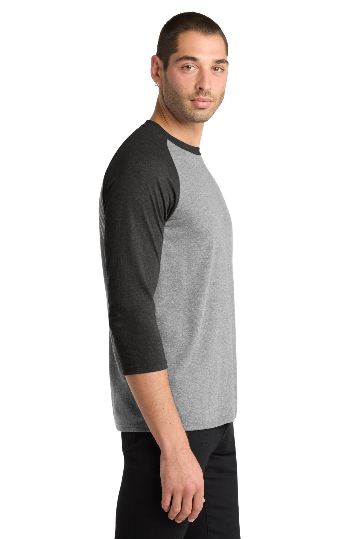 District Perfect Tri 3/4-Sleeve Raglan. DM136 74