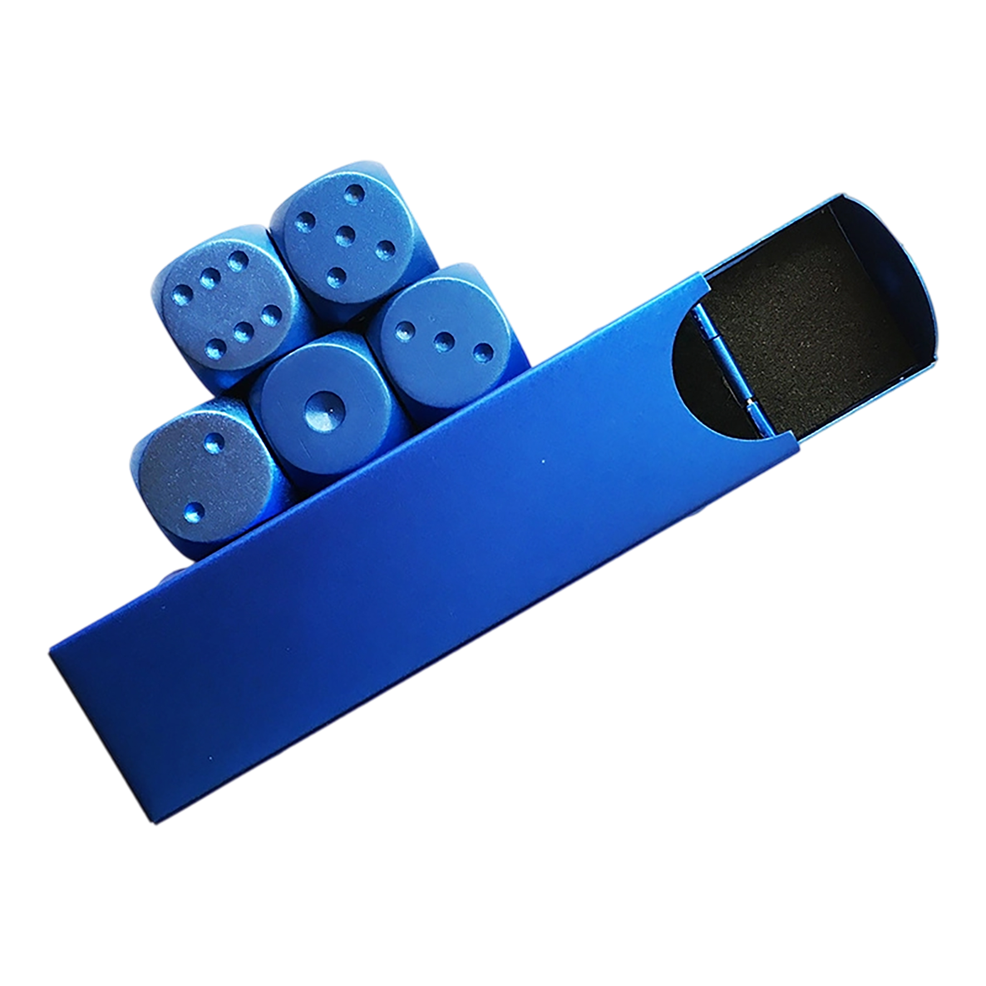 Aluminum Alloy Gaming Dice Set With Metal Case Five Piece 5