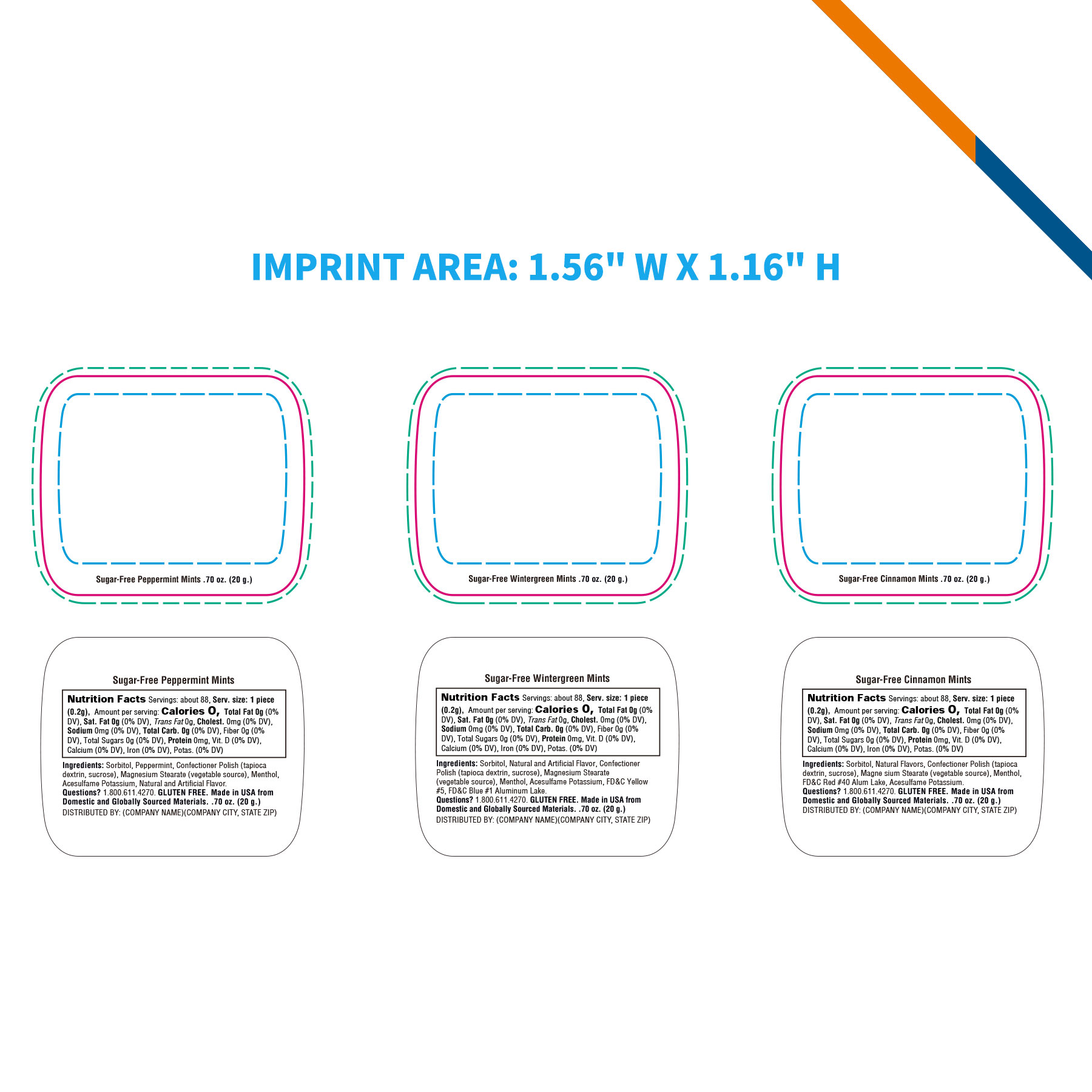 Kael Small Rectangular Hinged Tin Sugar Free Mints 2