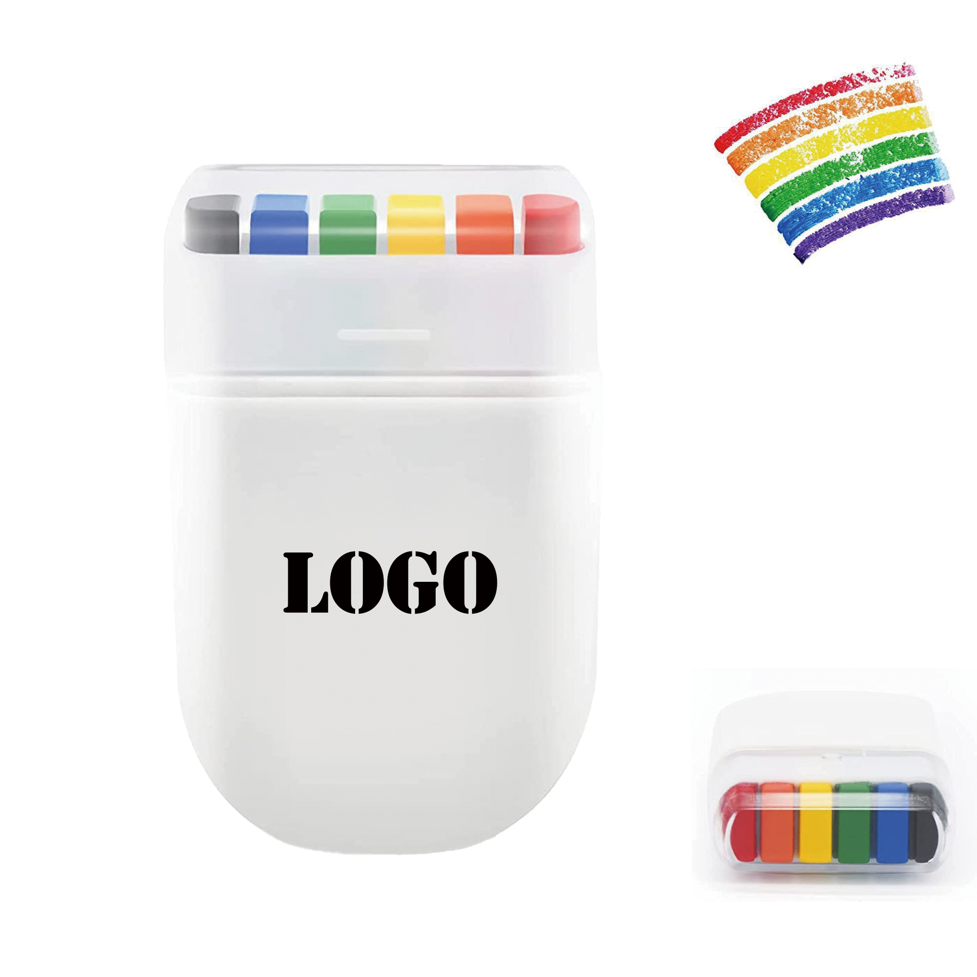 Six Colors Rainbow Fanbrush Face Paint Stick 1