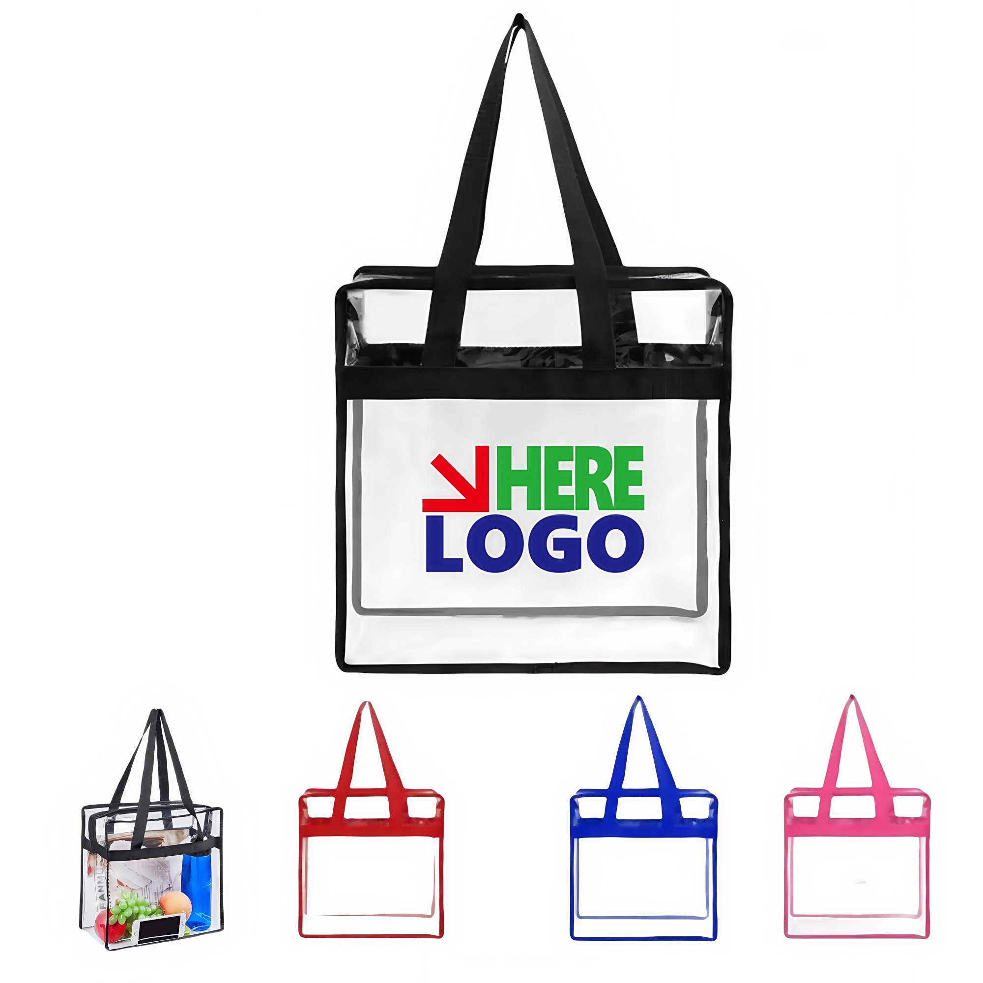 Clear Stadium Security Zipper Tote 2