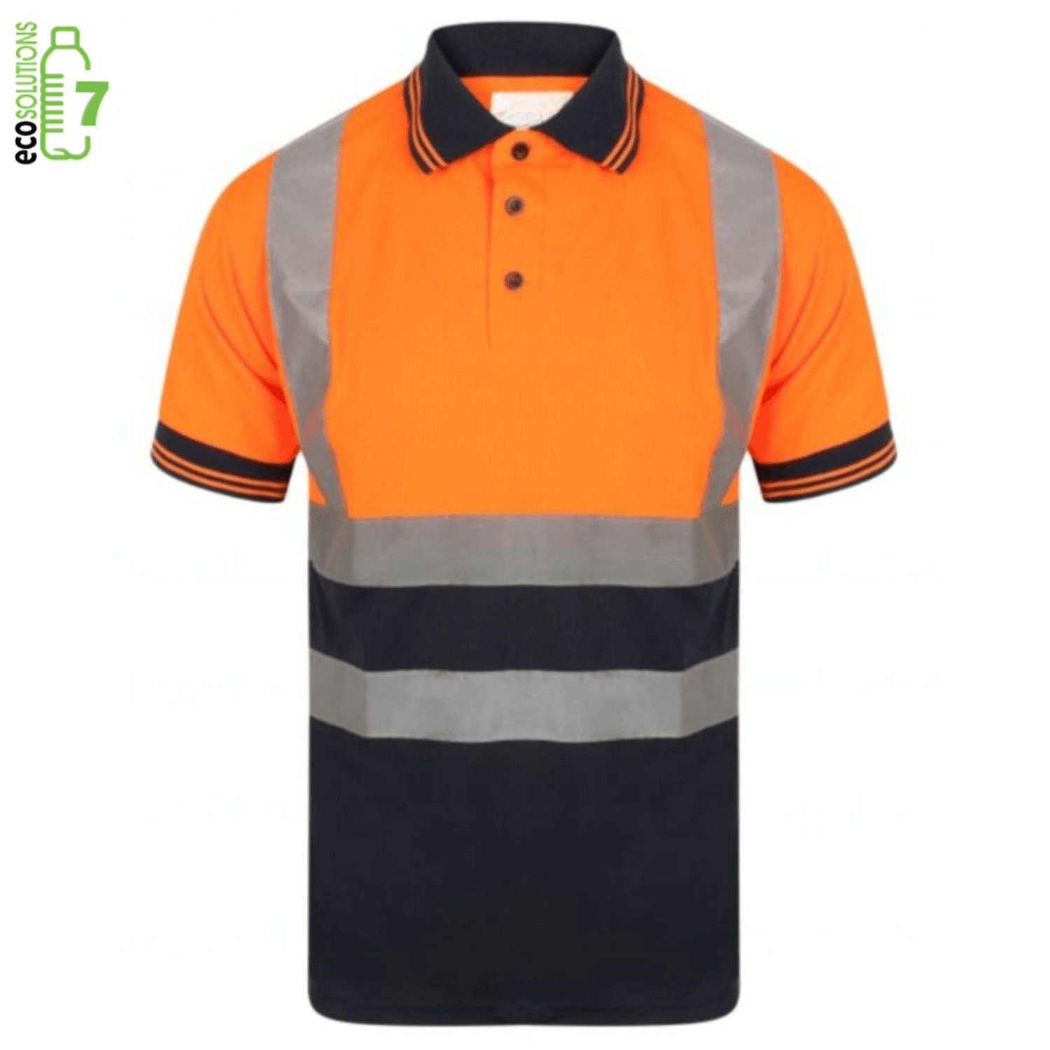 Recycled Class 2 Moist Wicking Color Block Reflective Safety Polo Shirt, custom uniform with logo imprint 3