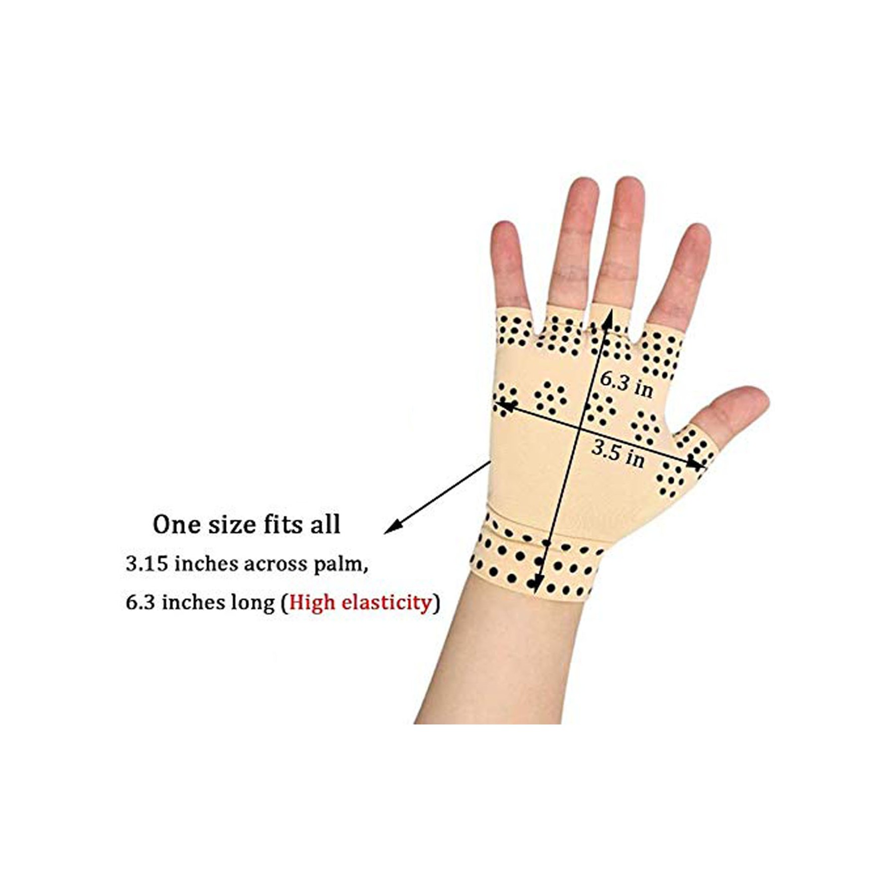 Magnetic Anti-Arthritis Therapeutic Therapy Fingerless Glove 1