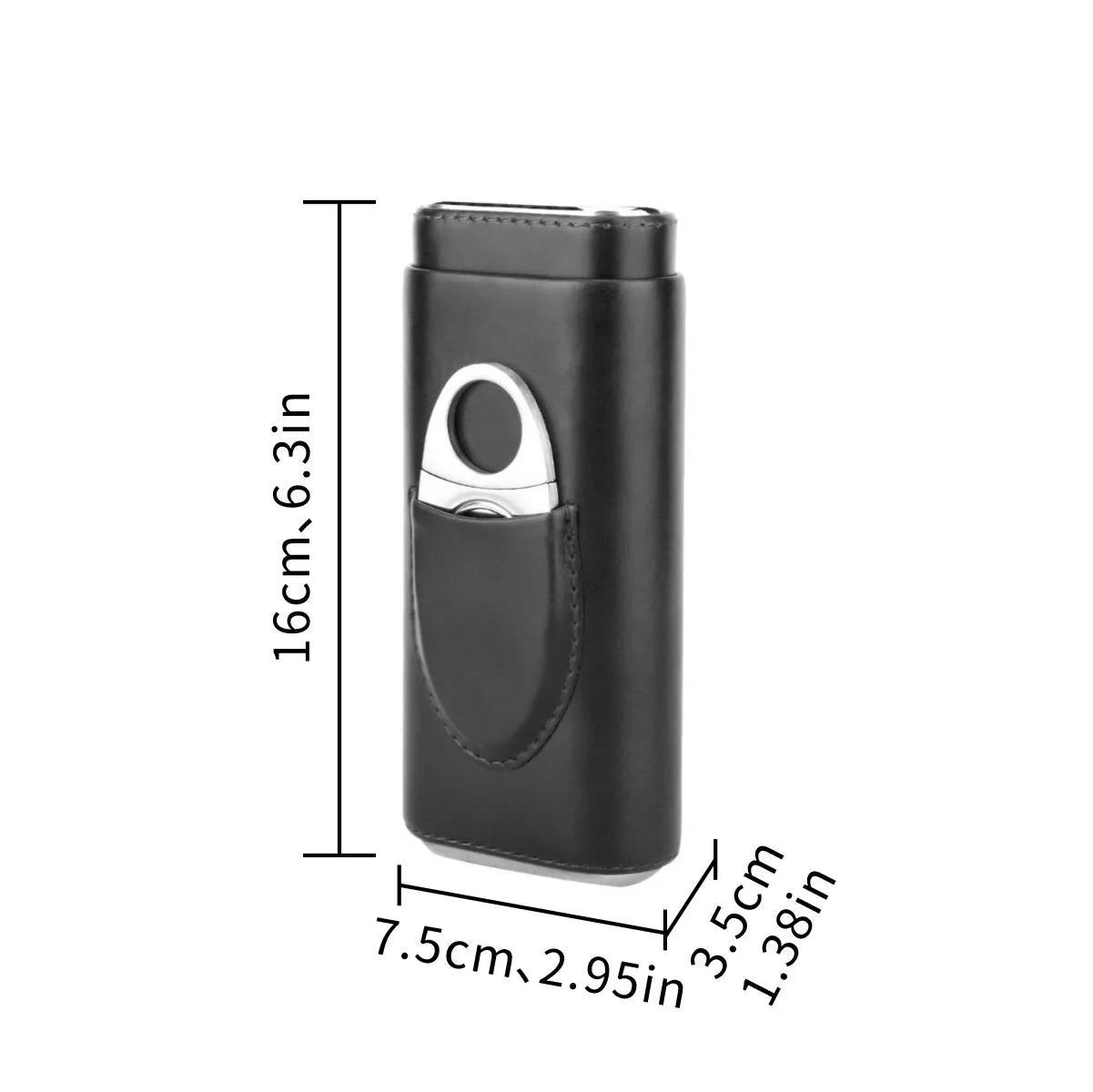 Portable Premium Leather Travel Cigar Case With Cutter 4