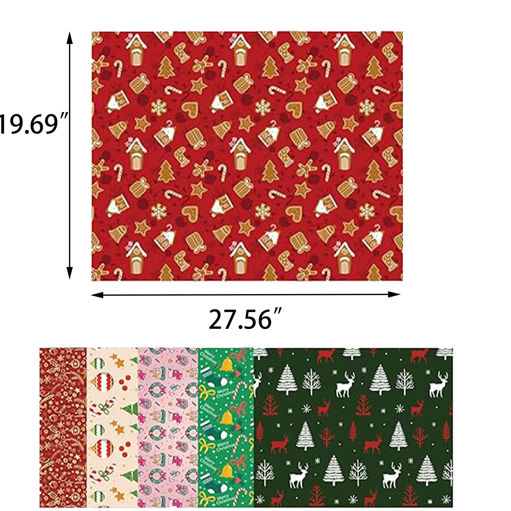 Reversible Christmas Gift Wrapping Kraft Paper MOQ 1000 2