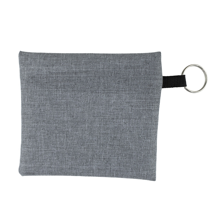 4-1/2" W x 4-1/2" H "CAPRI" Heathered Gray Zipper Pouch 10