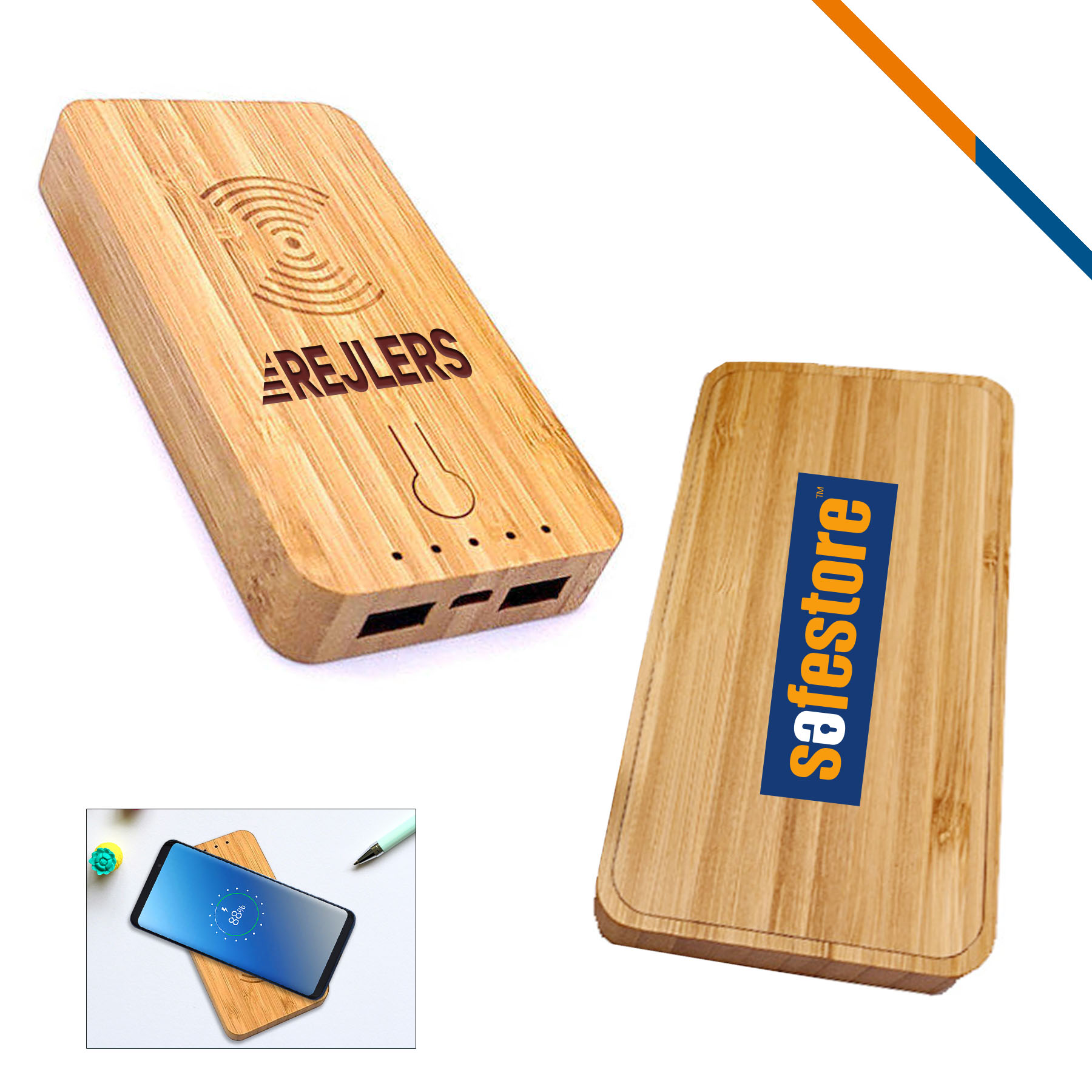 Lica 2in1 Bamboo Wireless Power Bank 1
