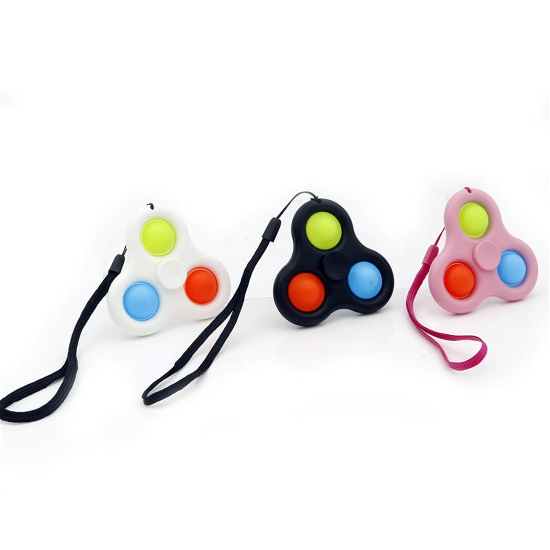 Silicone Three Dimple Fidget Spinner with Hanging Rope 7