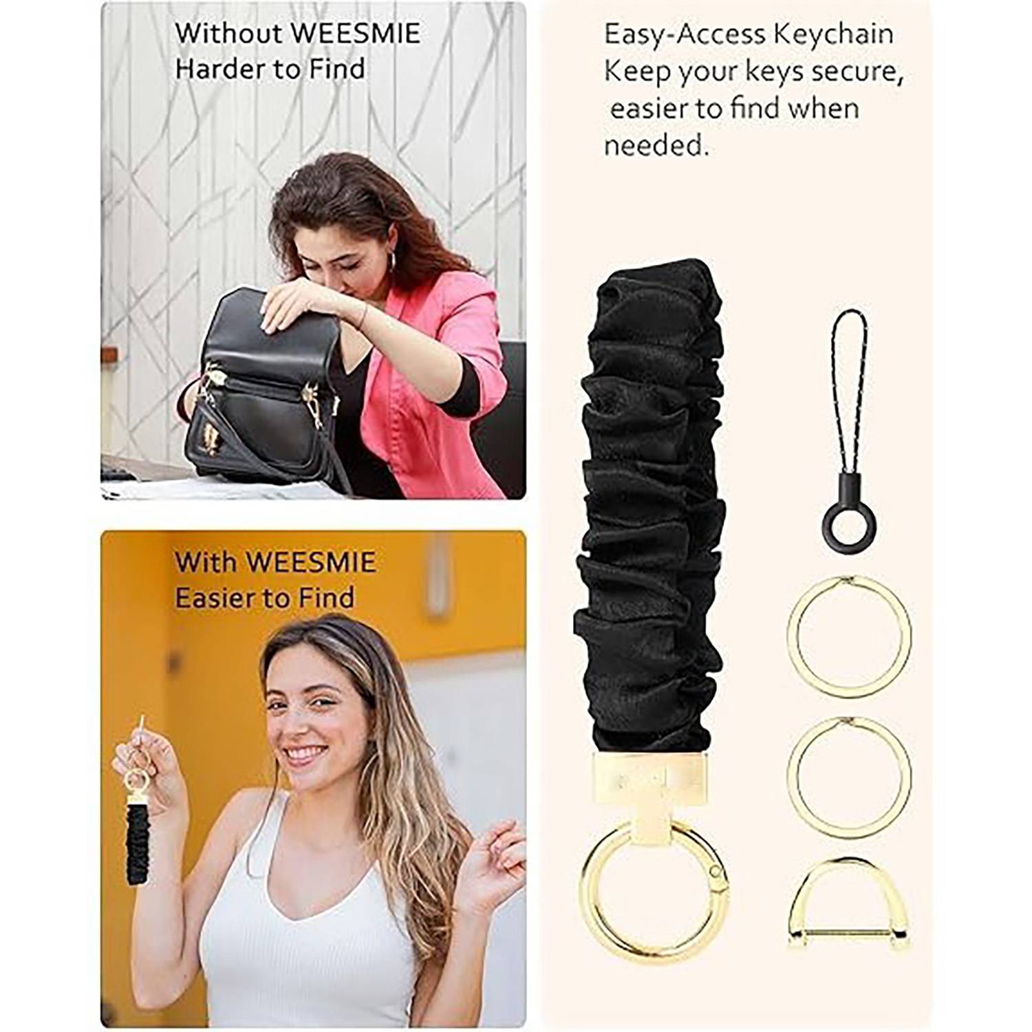 Stretchy Scrunchie Wristlet Keychain 2