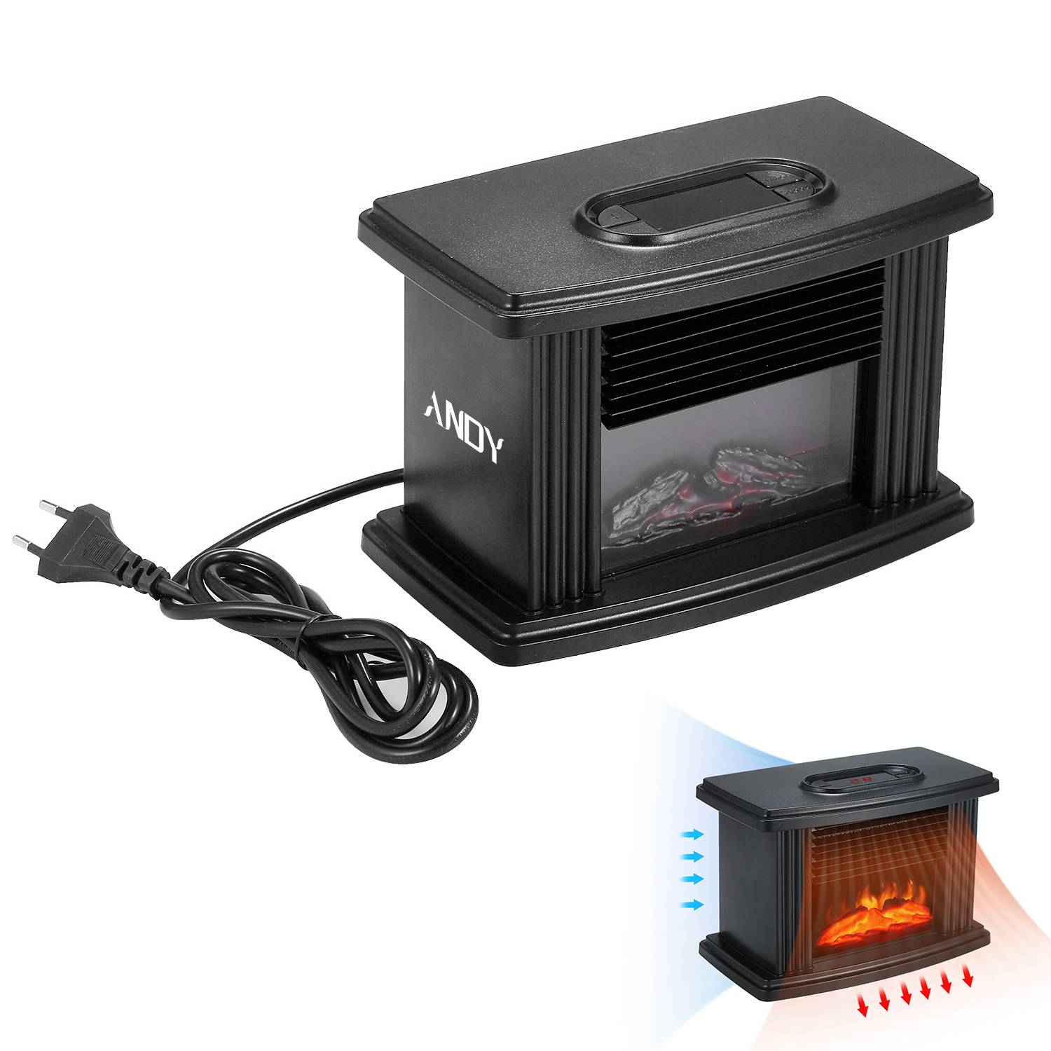 Mini Electric Fireplace Stove Heater 2
