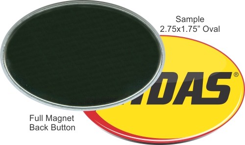 Full Magnet 2 3/4 Inch X 1 3/4 Inch Oval Button 1
